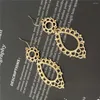 Kolczyki Dangle Wspaniałe złoto lub rhodum koloru platforma łez kropla filigran dla kobiet dziewczyna elegancka boho biuro biżuterii akcesorium