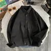 Camisas casuais masculinas Primavera Autumn algodão branca homem preto manga longa homem elegante para