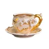 Kubki porcelanowe kubek kwiatowy i spodek latte Nordic Picie luksusowa kawa taza ceramica