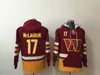 Washington''Commanders''Men 11 Carson Wentz 17 Terry McLaurin 99 Chase Young 21 Sean Taylor Custom Burgundy Lace-Up Pullover Hoodie