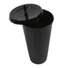 マグカップ601-700mlの蓋付きストローカップ再利用可能なコーヒーカッププラスチック水マグカップカップル