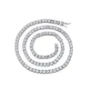 Nowe przybysze biżuterii Hip Hop Men Custom Moissanite VVS Diamond CZ 4 mm 925 Złote Pleated Tinn Chain Naszyjnik