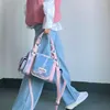 Akşam çantaları mbti denim boya boya omuz çantası mavi Amerikan retro tasarımcısı Boston Crossbody çok cepli büyük kapasiteli el çantası kesesi