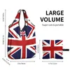 Shopping Bags Union Jack Flag Of The UK Grocery Tote Bag Women Kawaii Shoulder Shopper Large Capacity Handbag