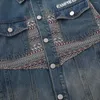 Vestes pour hommes Lacible style ethnique patchwork denim veste 2023 mode streetwear automne extérieur pardessus hommes femmes mince manteau 317