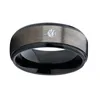 Stainless Steel Matte Brushed Classic Simple Plain Wedding Band Ring