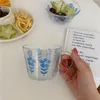 Wijnglazen Noordige bloem transparant glas koffiekopje schattige keuken ontbijt melk thee bruiloft stel geschenken drinken