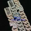 Bijoux Hip Hop de luxe 20mm 20 pouces hommes mode collier de diamants Vvs Moissanite chaîne à maillons cubains