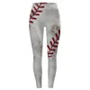 Women's Leggings Baseball Print Tights Fashion Control Yoga Sport For Women Seamless Trackless Soft High Waisted