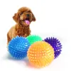 Jouets pour chiens à mâcher Pet Cat Puppy Sounding Toy Polka Squeaky Tooth Cleaning Ball TPR Formation Dents Chewing Thorn Balls Accessoires 230818