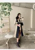 BA031 Dames Trench Coats Autumn Global Business Stylist Women Wind Breaker Body Print Jacket Losse riemjas vrouwelijke Casual Long Trenchs Coat