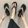 Pantofole m90 paillettes femminile versione estiva coreana di scarpe da muffin con la sola spessa indossano il piatto piatto