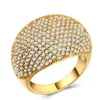 Hip Hop Big Male Wide Zircon Stone Geometrisch Ring Luxus vereiste Eheringe für Männer Frauen Geschenk