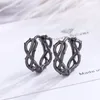 Orecchini a cerchio Linee incrociate Twining Bocciola di vite argento placcato ipoallergenico Ladies Gothic San Valentino Regalo all'ingrosso