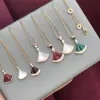 Necklaces Jewelry Pendant Necklaces New brand designer necklace for women fashionable and charming fan shaped 18k gold pendant necklace high