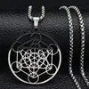 Heren dames hanger ketting roestvrij staal geometrische uitsparingsketen amulet sieraden cadeau