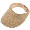 Berets Ladies Anti-Uv Roll Up Sun Visor Hat Women Straw Raffia Caps