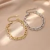 Lien Bracelets Mode Taille Réglable En Acier Inoxydable Argent Or Couleur Pour Femme Fille Sur La Main Bijoux Cadeaux Tendance