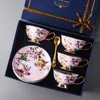 Canecas Europeias Chart Coffet Cup Set Bone Gold China China TEACUP caneca TEAPOT Tea Party Homany El Tarde Home Bebing 230818