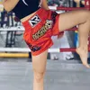 Boksowanie pni szorty bokserskie anty-friction Wysoka elastyczność oddychająca Muay Thai Cord Design Kickboxing Kickboxing Men Men Men Kobiet sztuk walki krótkie 230820