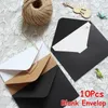 Emballage cadeau 10 pièces noir blanc Kraft papier enveloppes blanc Vintage Style européen pour carte carte postale coréen papeterie Papel