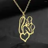 Chaînes 45 cm maman pendentif collier acier inoxydable mère fille famille accessoires collier fille bijoux cadeau fête des mères