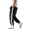 Herrbyxor Spring Men Hip Hop Sweatpants Button Sport Tracksuit Striped Jogger Trousers Wide Leg Jogging Sportwear Streetwear 2023