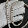 Moda hip hop tenis zinciri 5mm 22 inç erkek kolye moissanit elmas takı zinciri