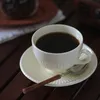 Canecas inseras retro francês caneca de café cerâmica e placas cappucino leite luxo deisgner copo personalizado pires 240ml 230818