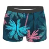 Underpants Men Boxer Briefs Shorts Panties Tropical Palm Trees Pattern Breathable Underwear Male Printed