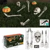 Autres fournitures de fête d'événement Piquets de squelette réalistes Décorations d'Halloween Crâne effrayant Os de la main pour cour Pelouse Piquet Jardin Cimetière décor à la maison 230818