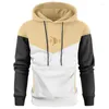 Hommes Hoodies Automne Et Hiver Casual Tops Sweats Mode Patchwork À Capuche Vêtements Survêtement Pull À Manches Longues Chemise De Sport