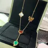 Fashion Pendant Necklaces for women Elegant 4 Four Leaf Clover Choker chains Designer Jewelry 18K Plated gold girls Gift