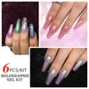 Vernis à Ongles BOZLIN 6 Couleurs Gel Holographique Kit 7.3ml Vernis Laser Brillant Paillettes Ongles Soak Off UV LED Vernis Nail Art Décoration 230821