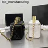 Nya 23SS kosmetiska fodral Vanity Caviar Leather Bags Calfskin äkta handtag med spegelkamera Telefonkort Womens Purse Designer Handväskor