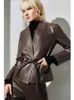 Women's Leather Natural Jackets Woman Sheepskin Coats Lambskin Clothes Fashion 2023 Luxury In External Clothing Coffee Silver