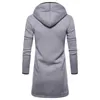 Men's Hoodies 2023 Fashion Mens Hooded Solid Tops Trench Coat Jacket Cardigan Long Sleeve Outwear Blouse High Quality Daily Warm Sweatshirt