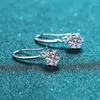 Dingle örhängen Smyoue Sterling Silver Lab Diamond Drop Earring Women Round Cut Moissanite Ear Hook D Color GRA Certifierade smycken