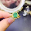 Rings de cluster Colômbia Emerald Ring Sterling Silver 925 noivado Senhoras de luxo Jóias naturais Boutique de presente de casamento