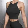 Soutien-gorge de sport push-up absorbant de couleur unie pour femmes avec maille à séchage rapide évider le beau dos pour l'exercice Hauts de sport pour femmes