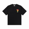 2023デザイナーメンズTシャツ夏100％コットンファッションTシャツ男性女性因果oネックベーシックTシャツ男性トップショートブラックグレーレッド