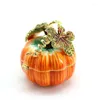 Smycken påsar japanska och koreanska stil metallhantverk frukt grönsaksserie emalj pumpa dekorativ låda prydnadslagring ornament
