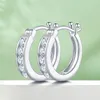 925 Sterling Silver Real Shiny Moissanites Hoops Earrings For Men Women Sparkling Jewelry Gifts with GRA Certificate