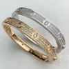 Bracelets de créateur en pierres complètes, bijoux de luxe pour femmes et hommes, cristal CZ, ne se décolore jamais, cadeau pour amour, Bracelet à vis