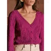 Femmes tricots VII 2023 marque S automne vêtements col en v découpe à la main Crochet femme tricots Cardigan pull offres