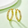 Joyería fina Pendientes de aro de plata 925 Chapado en oro d Color Vvs Moissanite Pendientes de boda Regalos de boda para mujeres