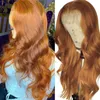 13x4 Ginger Blonde Lace Front Human Hair Wigs for Women Brown Body Wave Lace Front Wig Pre Plucked Peruvian Human Hair Lace Wigs