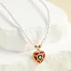 Collane a sospensione gotica malvagia blu oculare rosso cuore imitazione collana perla per donna collare oro inossidabile cussa