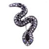 Broches Vintage Metal Snake Broche Rhinestone Animal Pins de lapela e traje de vestido de jóias para homens Acessórios para homens