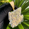 Pendant Necklaces Iced Out Bling CZ Letter Loyalty Over Royalty Pendant Necklace Cubic Zirconia Two Tone Color Charm Men Women Hip Hop Jewelry 230821